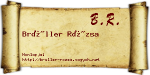 Brüller Rózsa névjegykártya